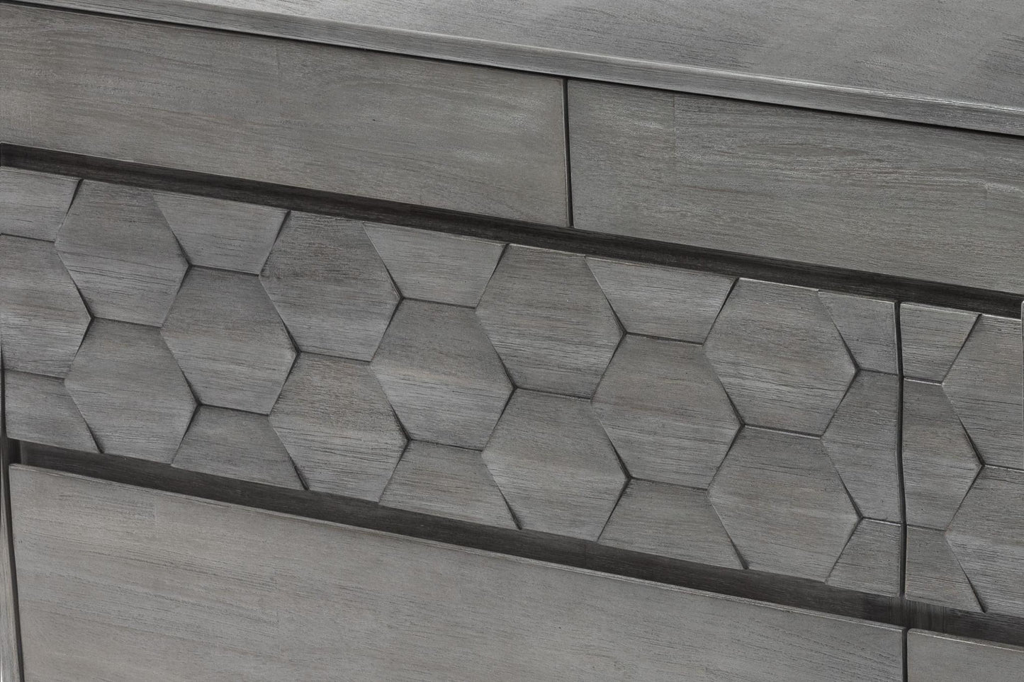 Gray Solid Wood Six Drawer Double Dresser image 6