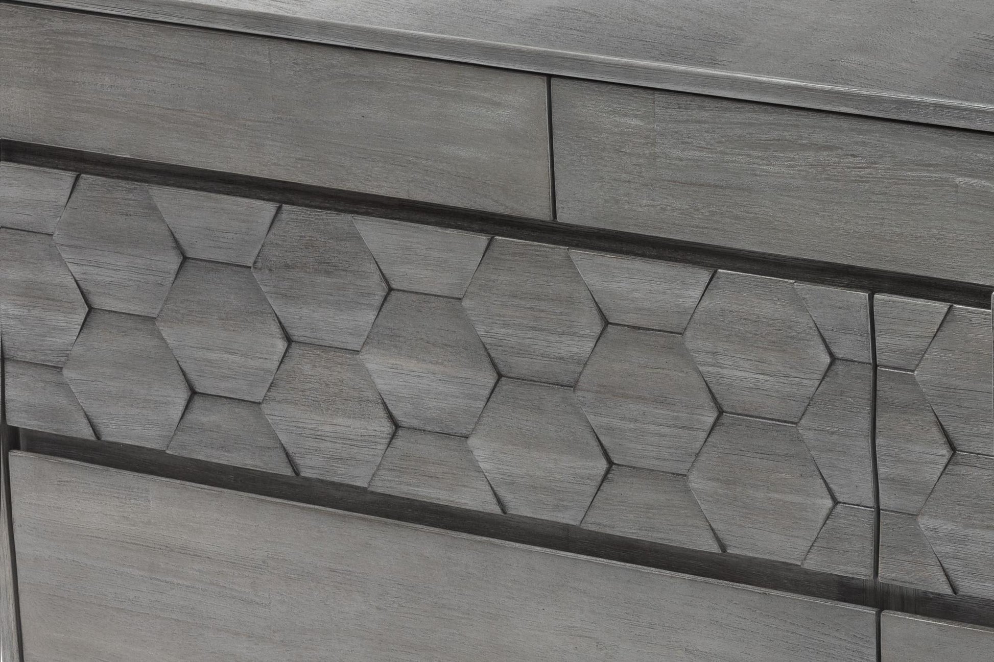 Gray Solid Wood Six Drawer Double Dresser image 6