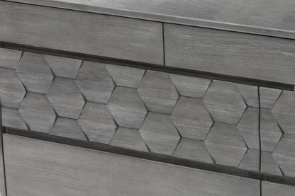 Gray Solid Wood Six Drawer Double Dresser image 6