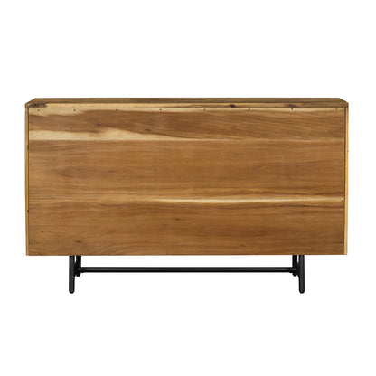 Brown and Black Solid Wood Six Drawer Double Dresser image 5