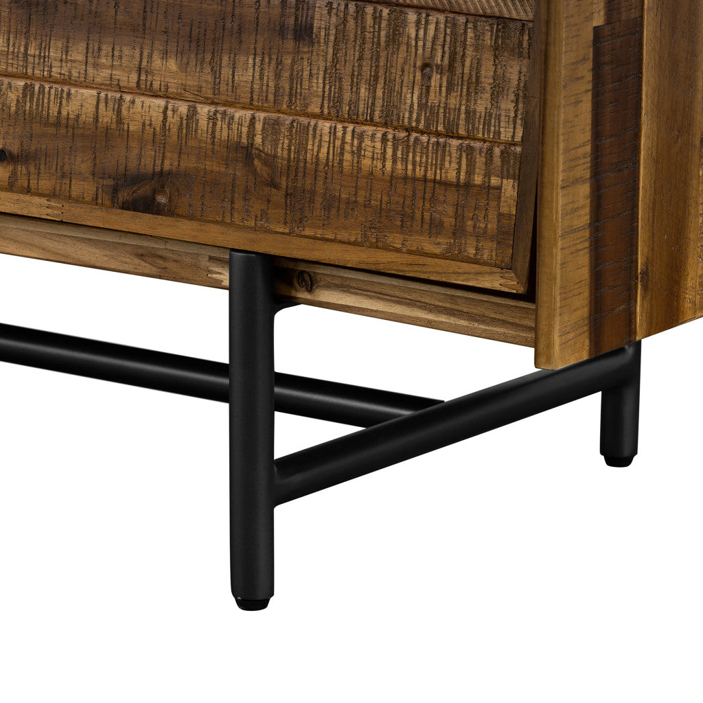 Brown and Black Solid Wood Six Drawer Double Dresser image 7