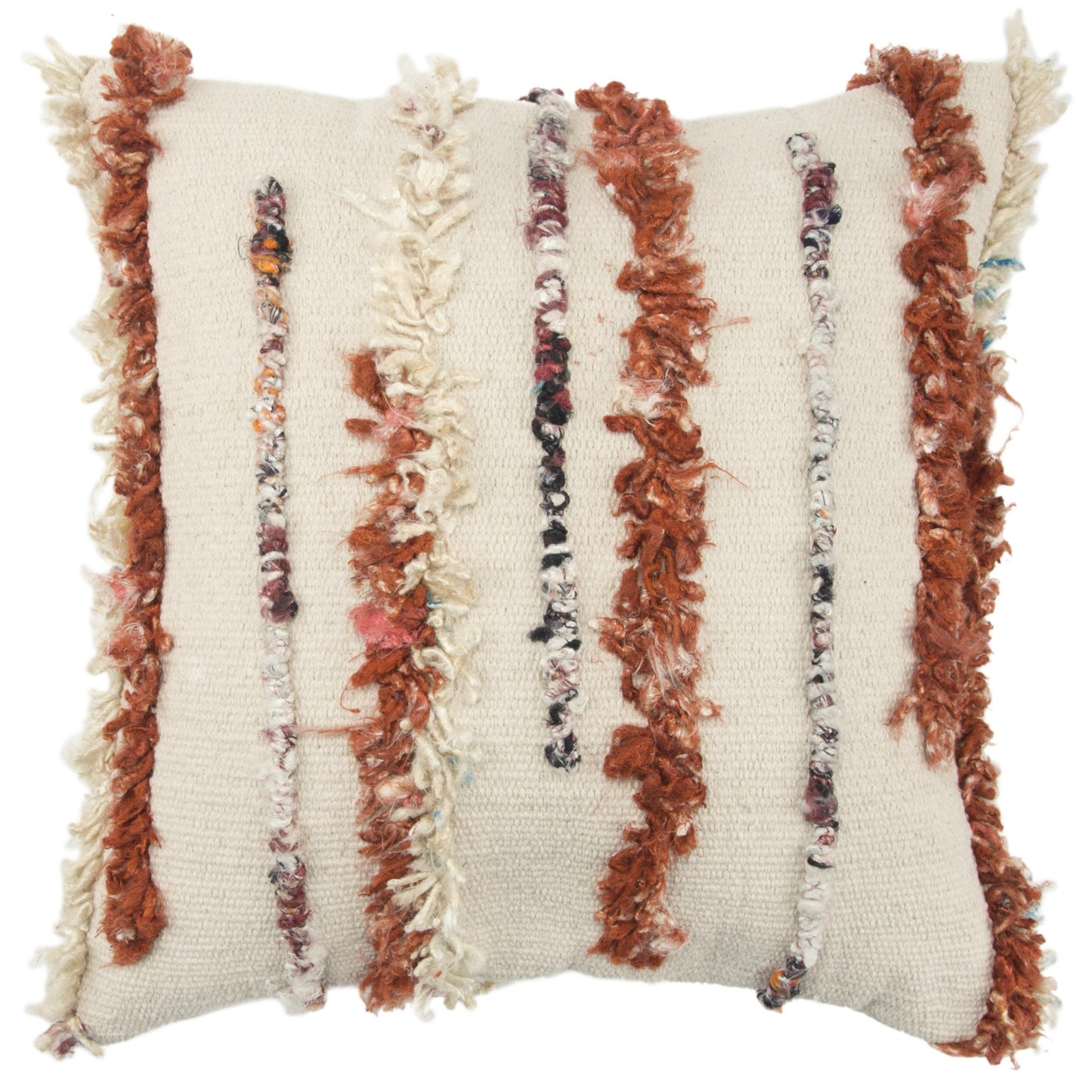 Natural 100% Wool Striped Pillow