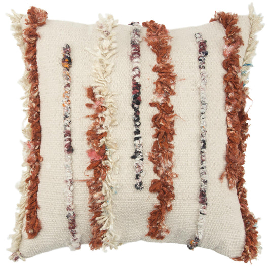 Natural 100% Wool Striped Pillow
