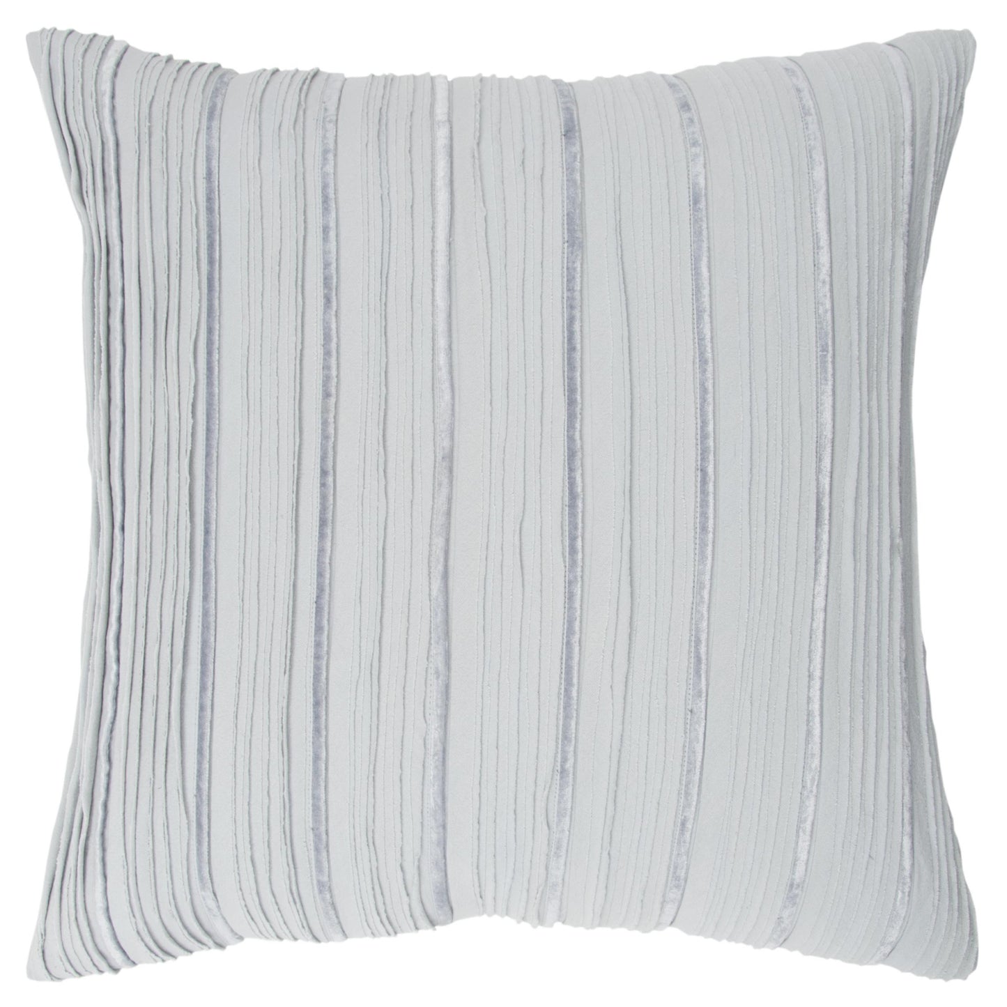 Light Blue Striped Cotton Blend Pillow
