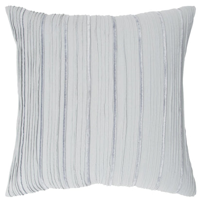 Light Blue Striped Cotton Blend Pillow