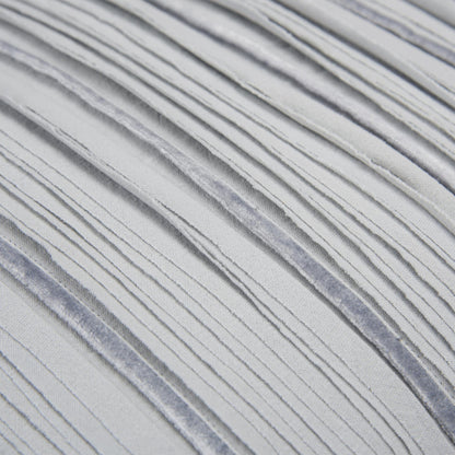 Light Blue Striped Cotton Blend Pillow