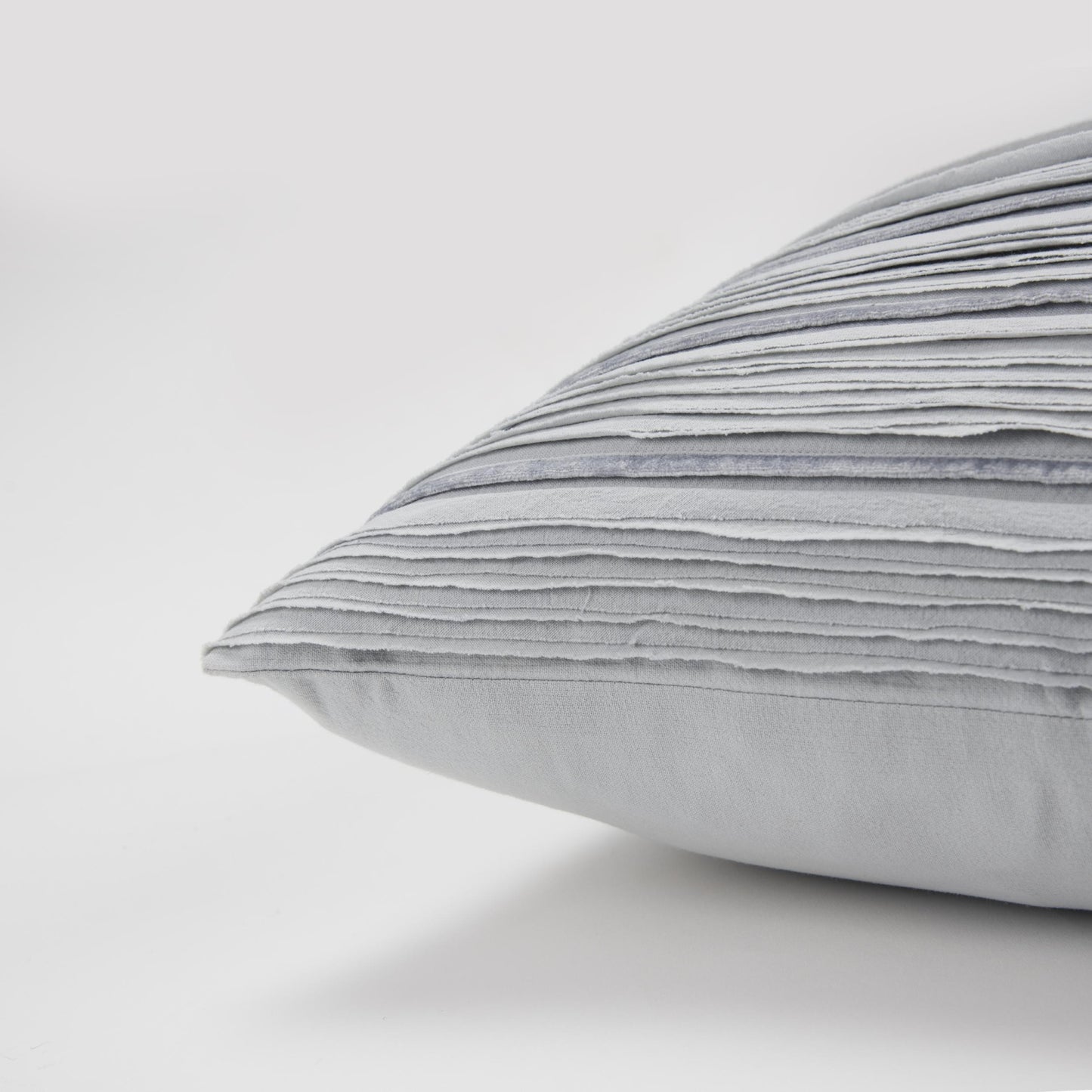 Light Blue Striped Cotton Blend Pillow
