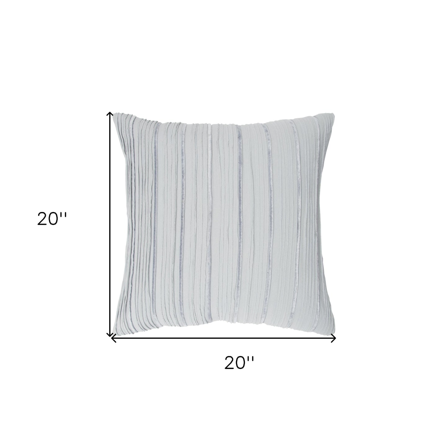 Light Blue Striped Cotton Blend Pillow