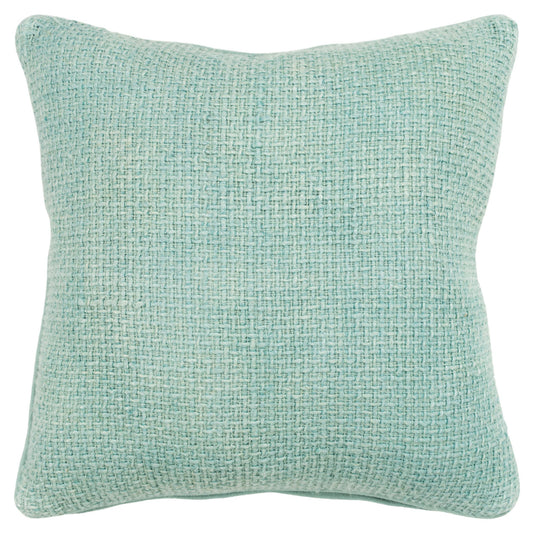 Mint Green Weave Cotton Blend Pillow