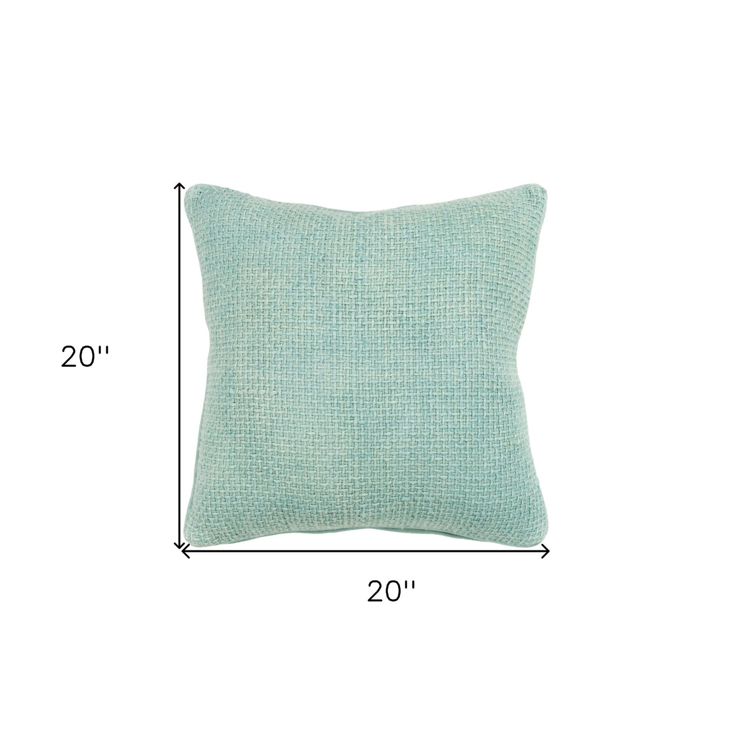 Mint Green Weave Cotton Blend Pillow