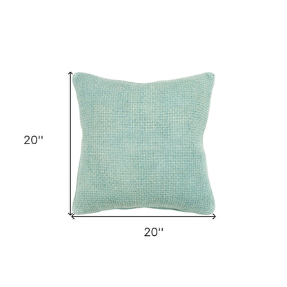 Mint Green Weave Cotton Blend Pillow