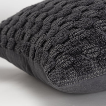 Charcoal Cotton Pillow w/ Texture