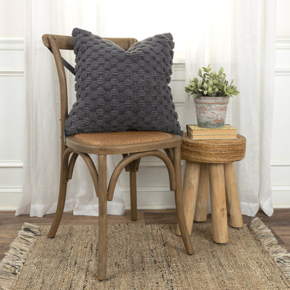 Charcoal Cotton Pillow w/ Texture