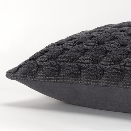 Charcoal Cotton Pillow w/ Texture