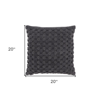 Charcoal Cotton Pillow w/ Texture
