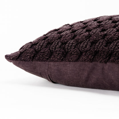 Wine Cotton Pillow w/ Texture