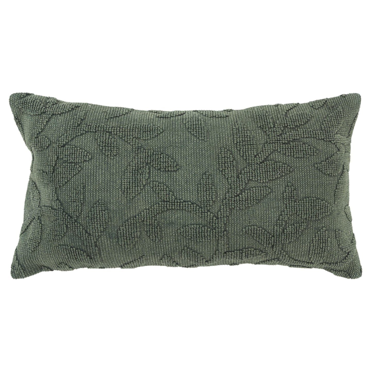 Green Botanical Cotton Pillow w/ Texture