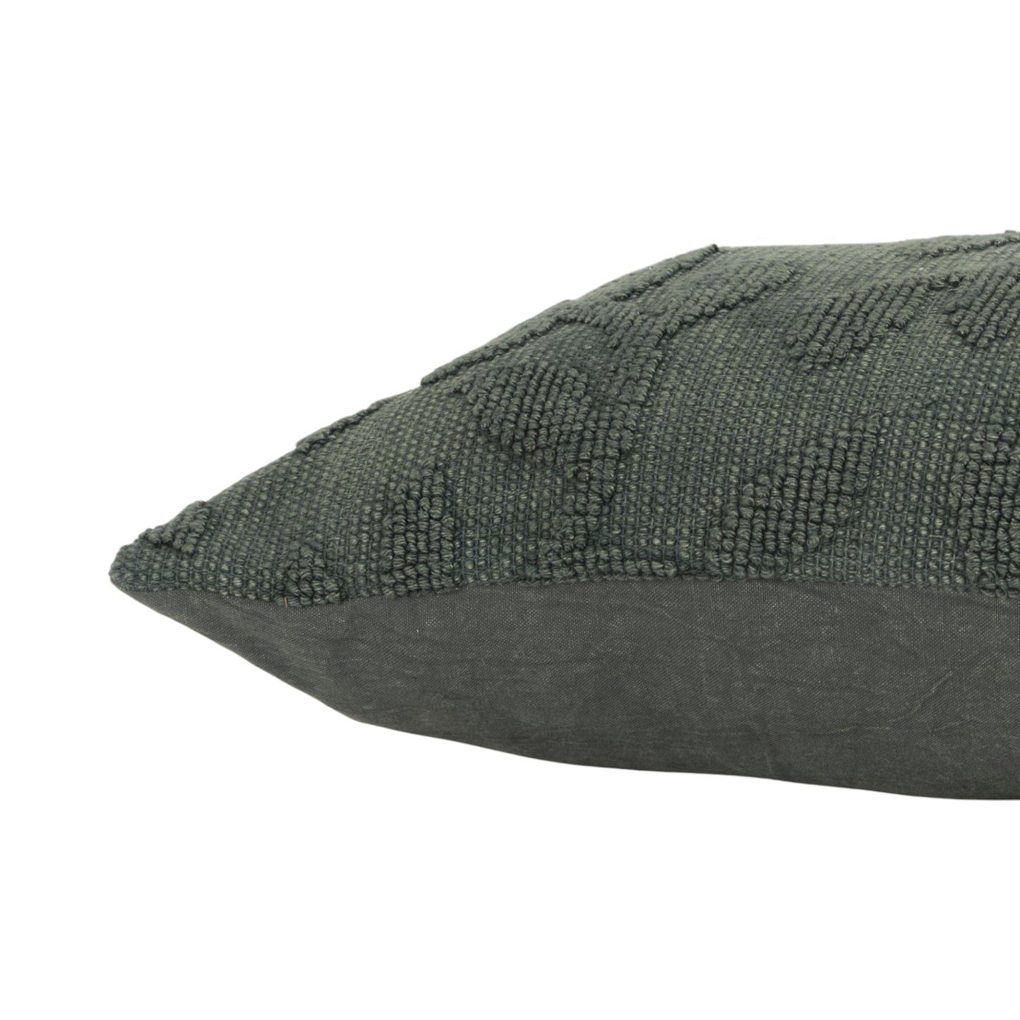 Green Botanical Cotton Pillow w/ Texture