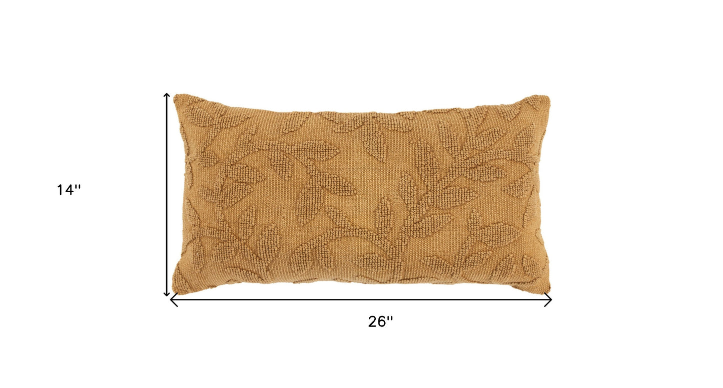Pumpkin Botanical Cotton Pillow w/ Texture