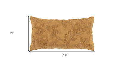 Pumpkin Botanical Cotton Pillow w/ Texture
