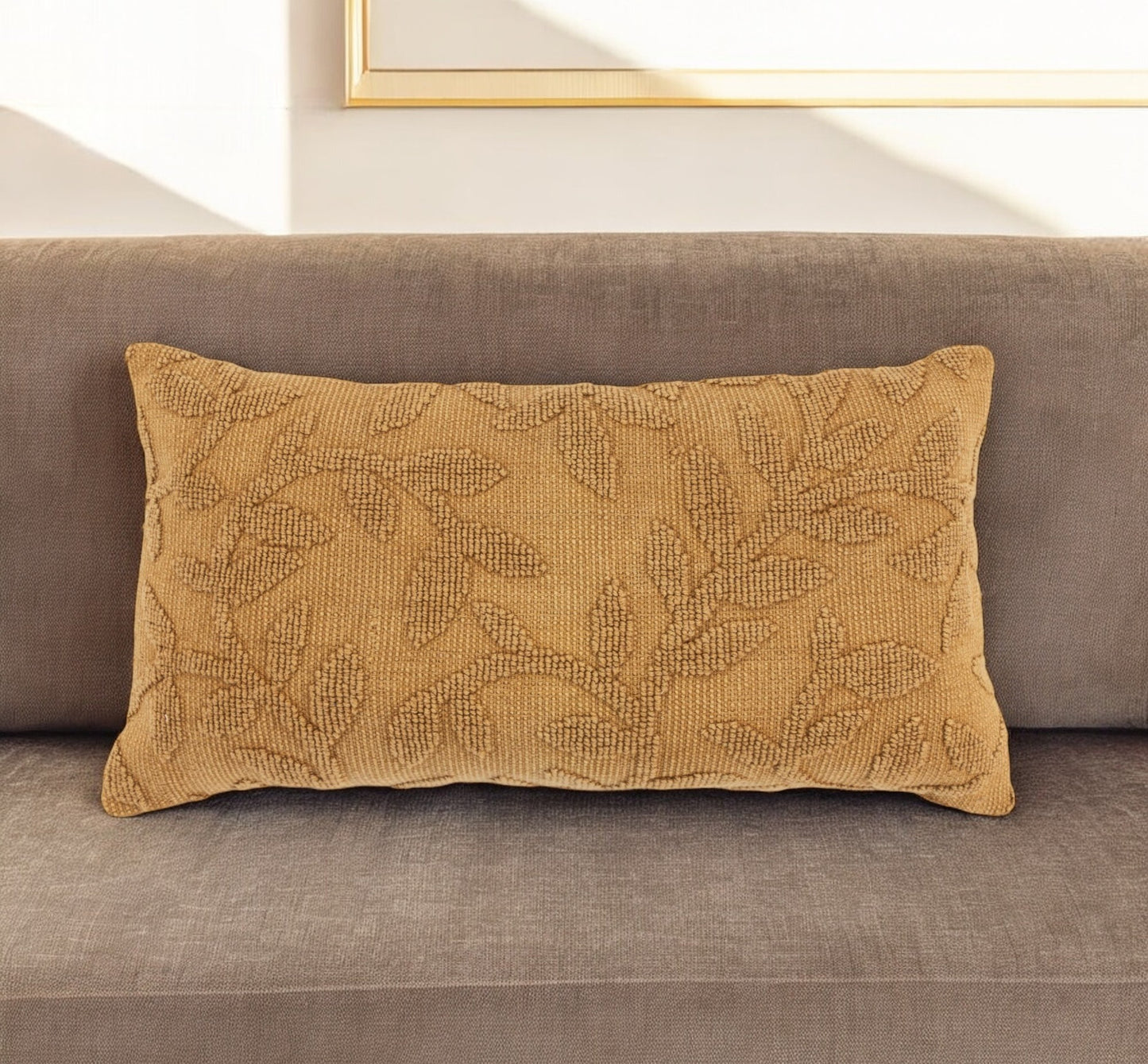 Pumpkin Botanical Cotton Pillow w/ Texture