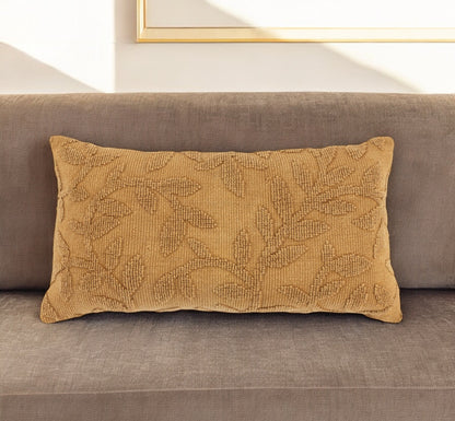 Pumpkin Botanical Cotton Pillow w/ Texture