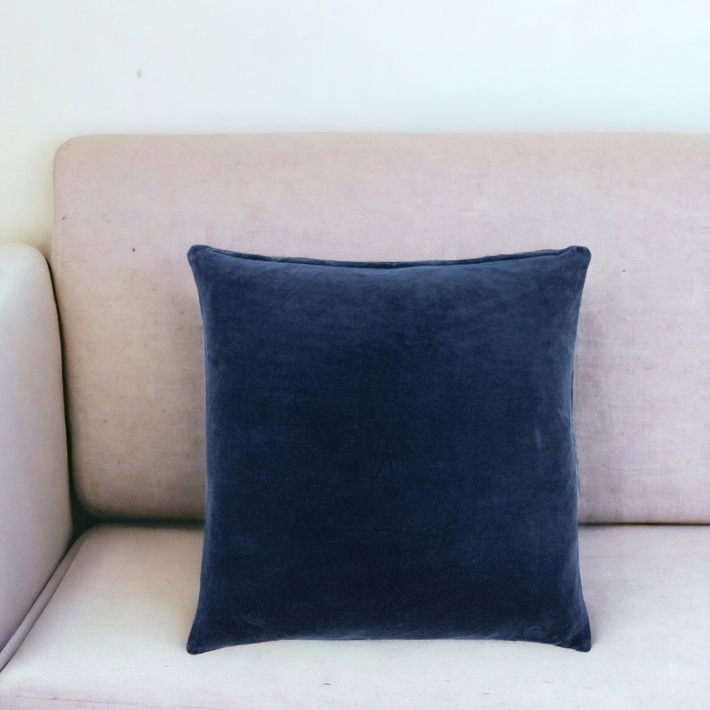 Blue Cotton Blend Pillow