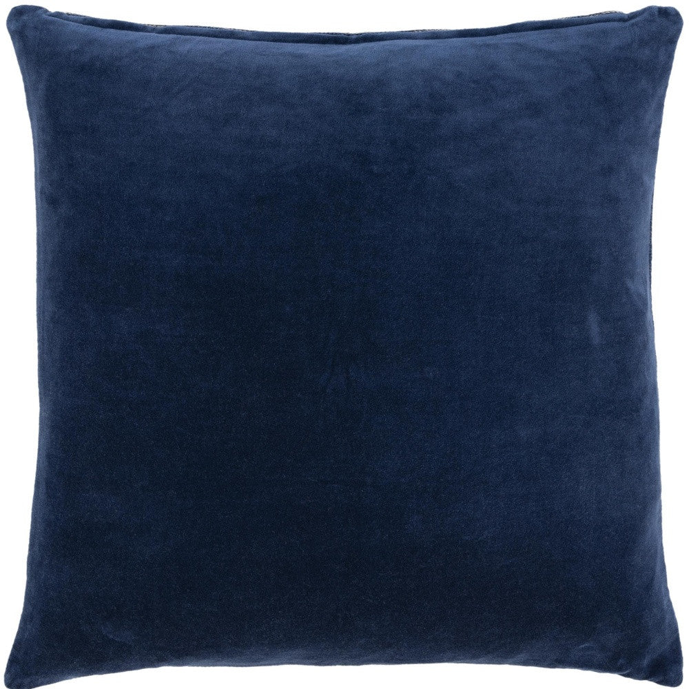 Blue Cotton Blend Pillow