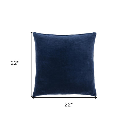 Blue Cotton Blend Pillow