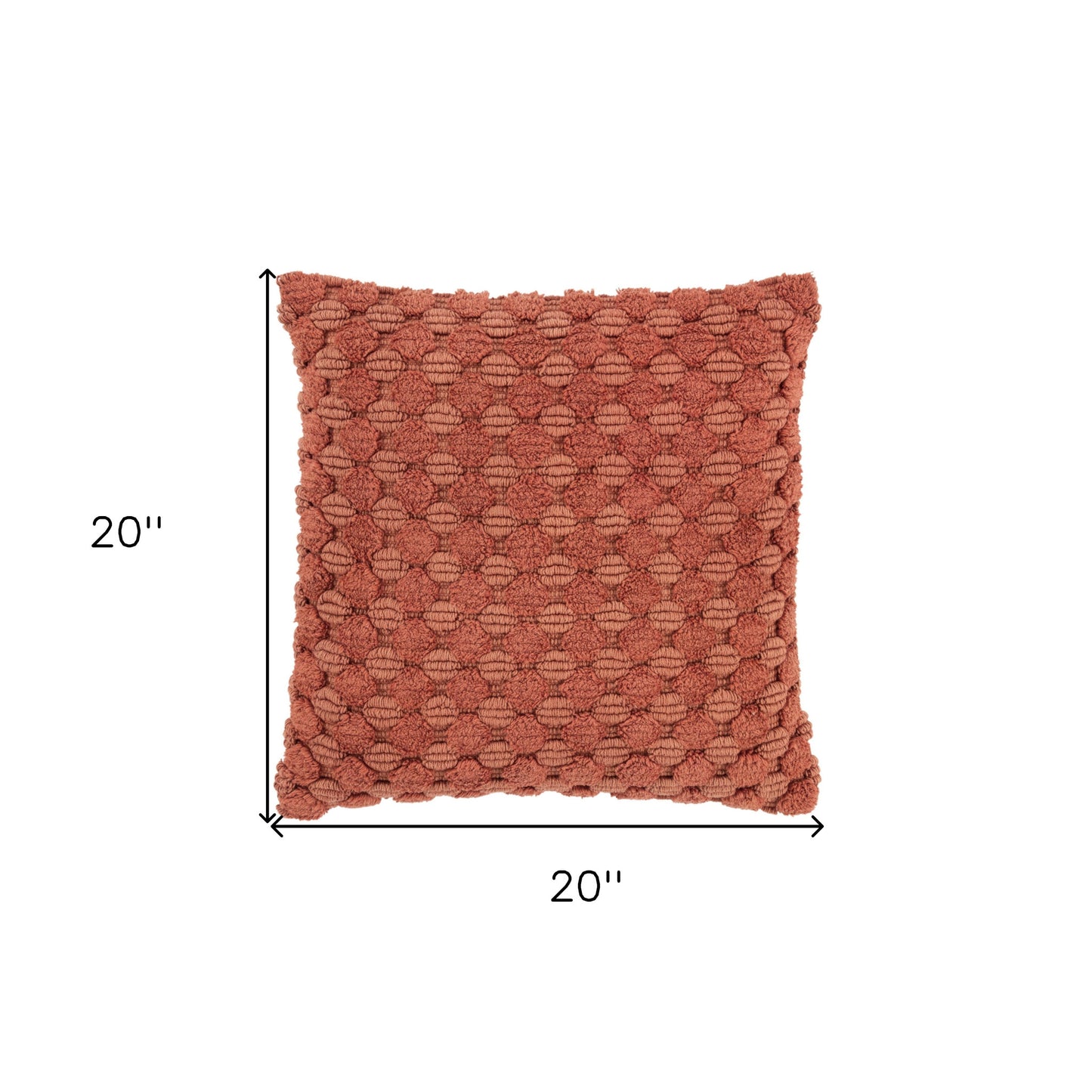 Terra Cotta Cotton Pillow w/ Texture