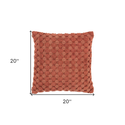 Terra Cotta Cotton Pillow w/ Texture