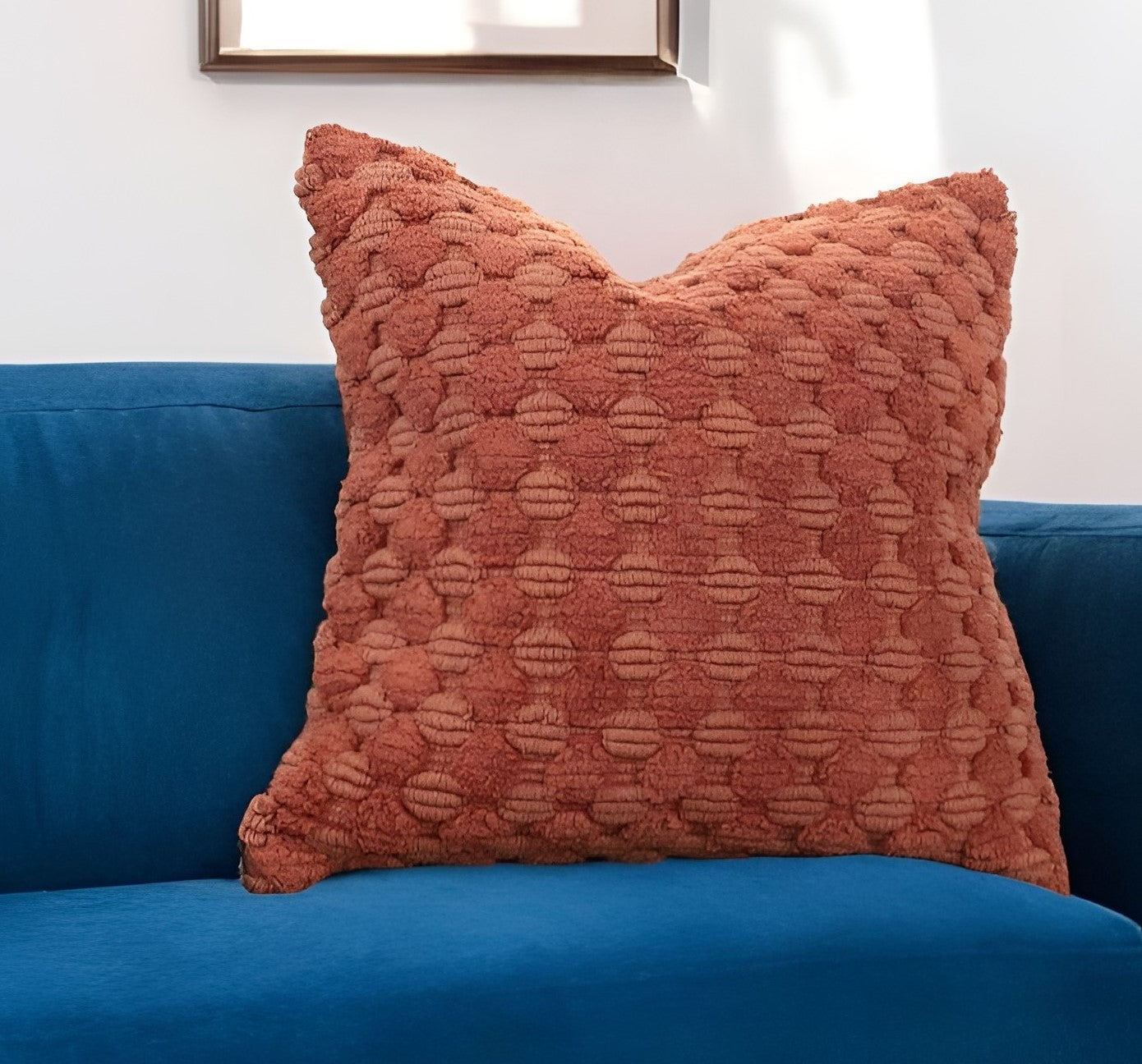 Terra Cotta Cotton Pillow w/ Texture