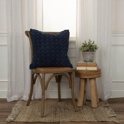 Blue Cotton Pillow w/ Texture