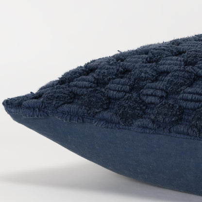 Blue Cotton Pillow w/ Texture