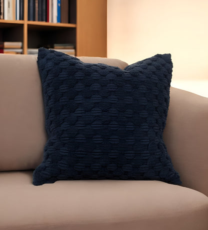 Blue Cotton Pillow w/ Texture