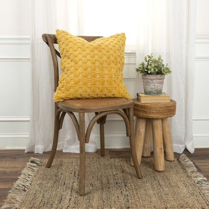 Yellow Cotton Pillow w/ Texture