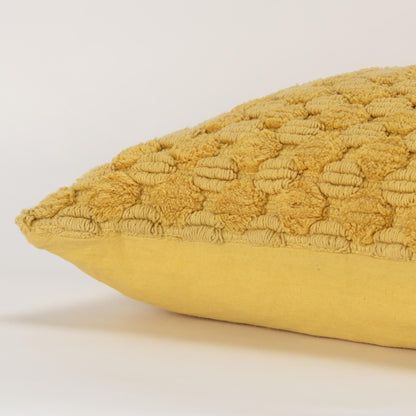 Yellow Cotton Pillow w/ Texture