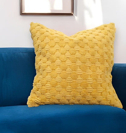 Yellow Cotton Pillow w/ Texture