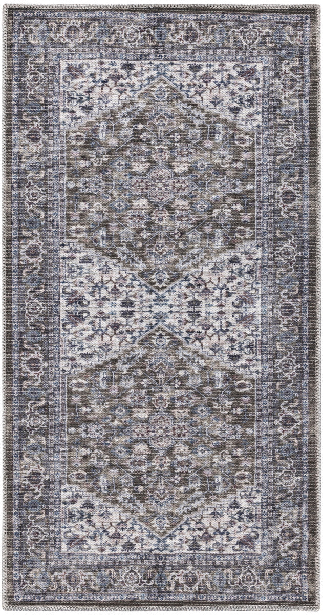 Nourison New Concept Olive & Ivory Machine Washable Rug - 2' x 3'9"