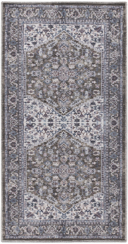 Nourison New Concept Olive & Ivory Machine Washable Rug - 2' x 3'9"
