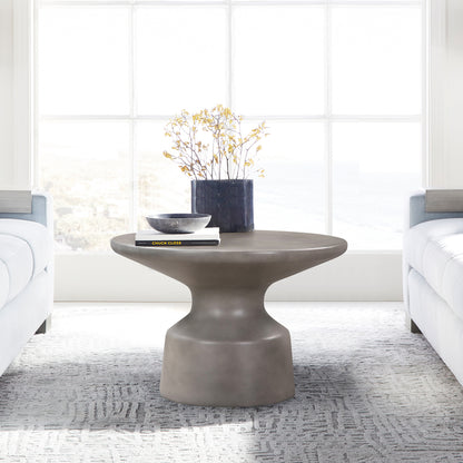 Gray Concrete Round Coffee Table