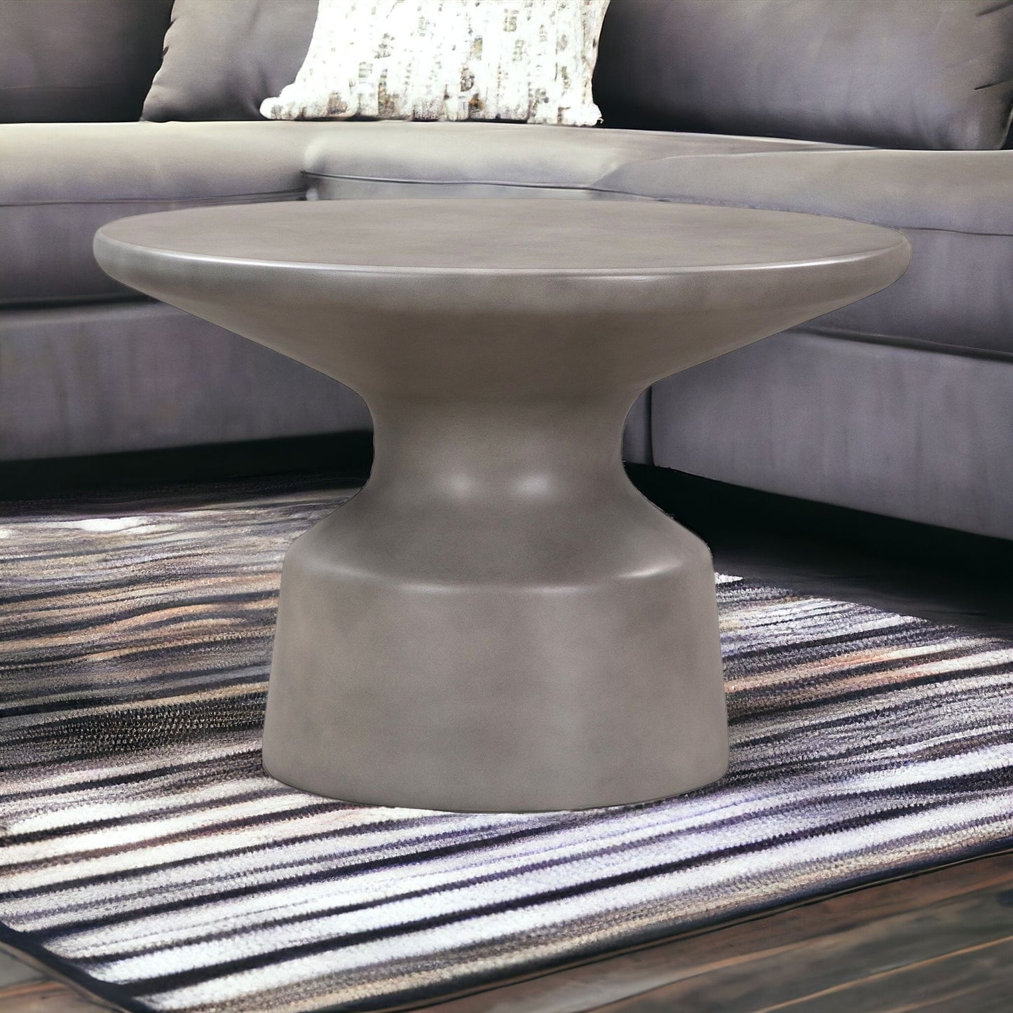 Gray Concrete Round Coffee Table