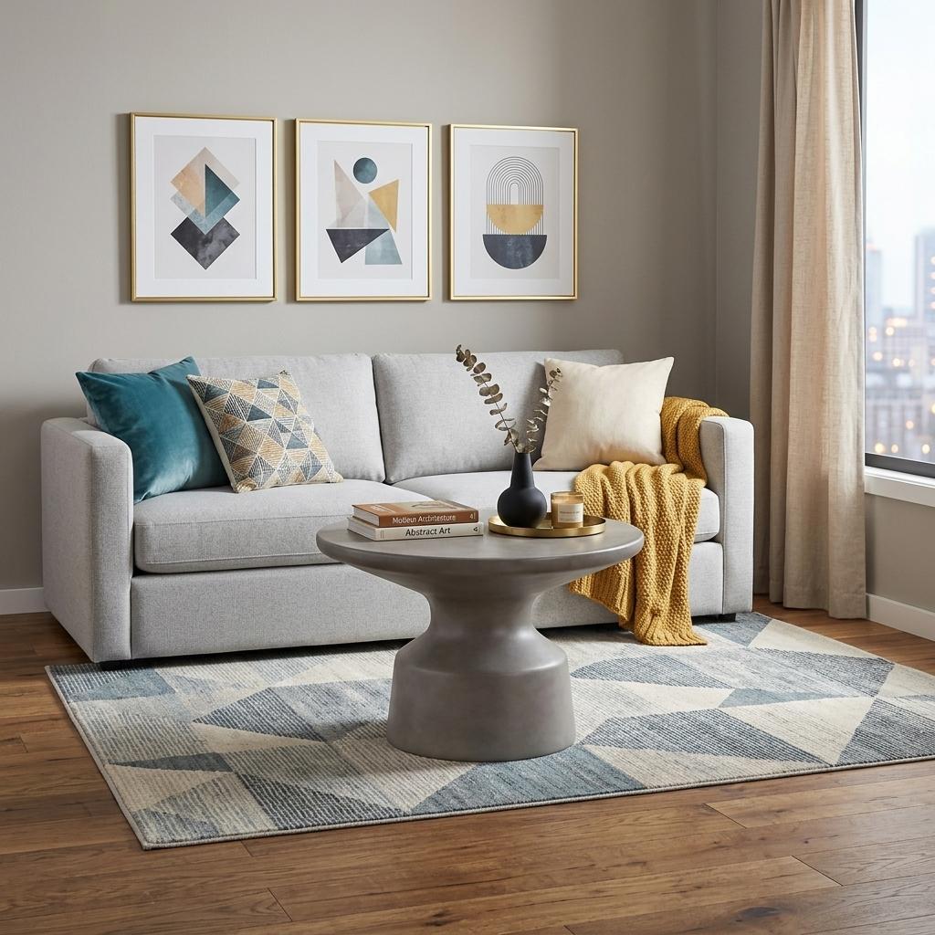Gray Concrete Round Coffee Table image 1