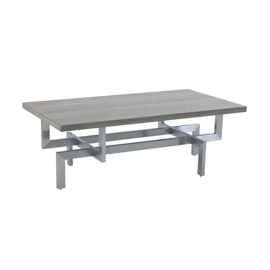 Gray & Silver Stainless Steel Coffee Table