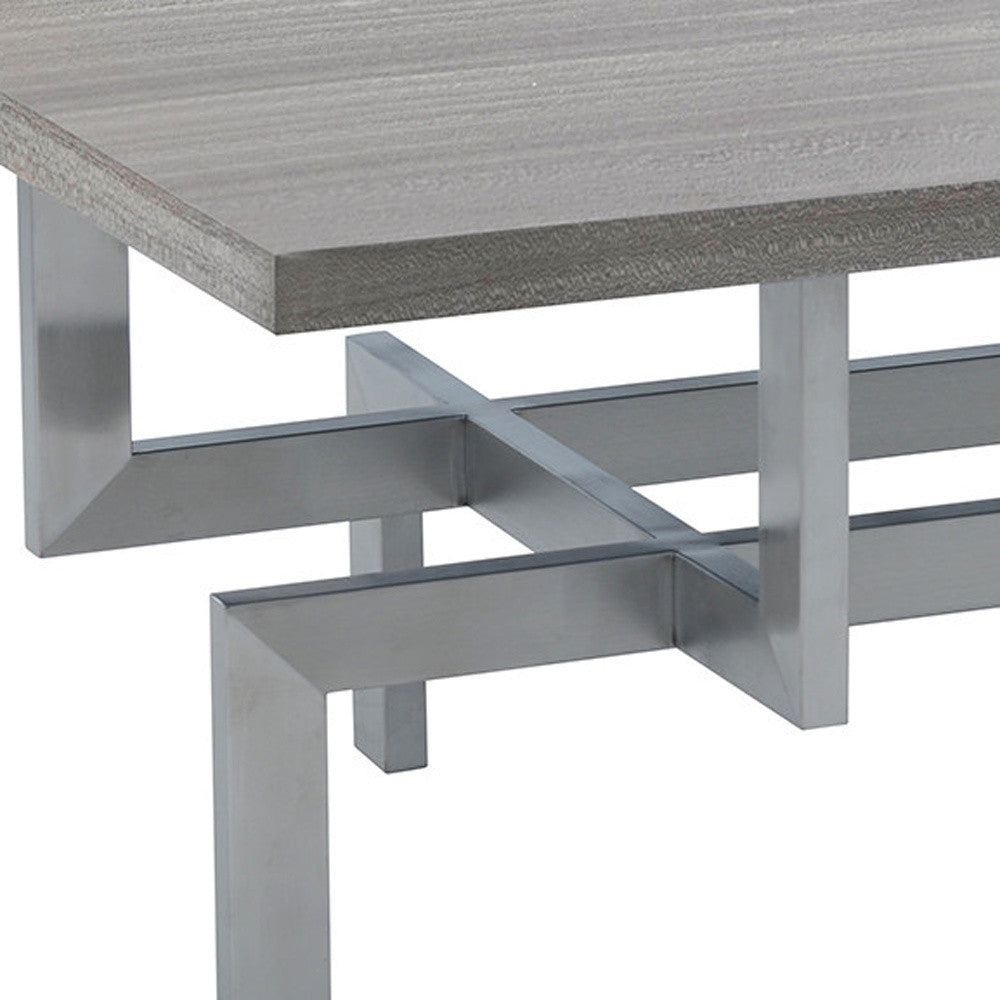 Gray & Silver Stainless Steel Coffee Table