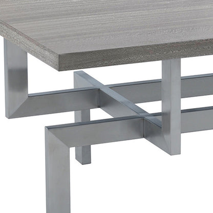 Gray & Silver Stainless Steel Coffee Table