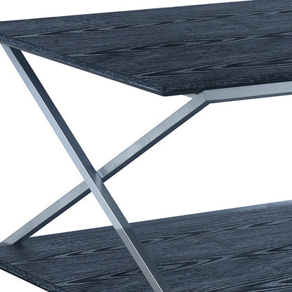 Black & Silver Stainless Steel Coffee Table