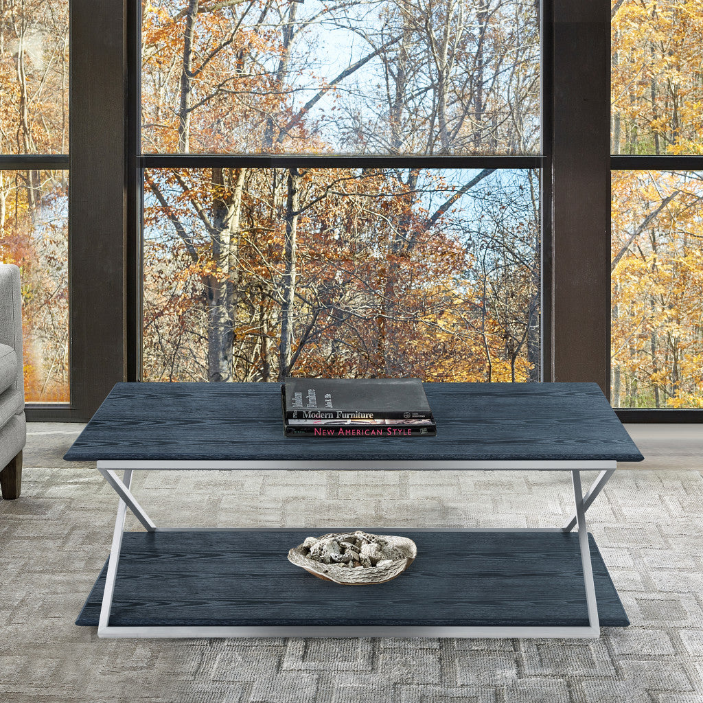 Black & Silver Stainless Steel Coffee Table