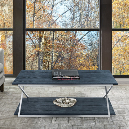 Black & Silver Stainless Steel Coffee Table