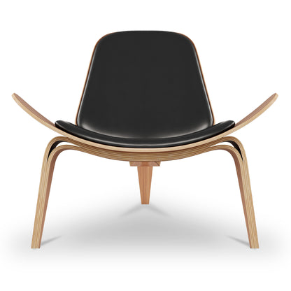 Black & Brown Genuine Leather Lounge Chair
